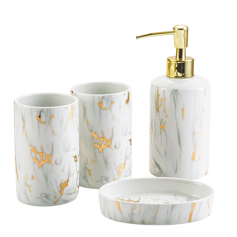 Eleganta marmor Badrumstvätt set Keramik