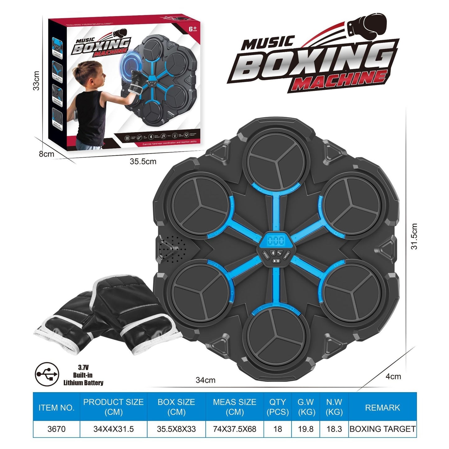 Boxing Target med Bluetooth och Musik