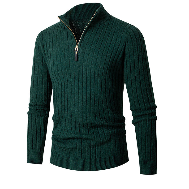 Herrtröja med Lång Ärmar och Halvpolo med halv Zip Design