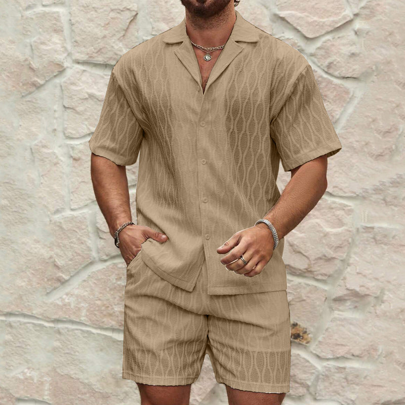 Stilrent Lounge-set för Herr – T-shirt & Shorts i Bomullsblandning