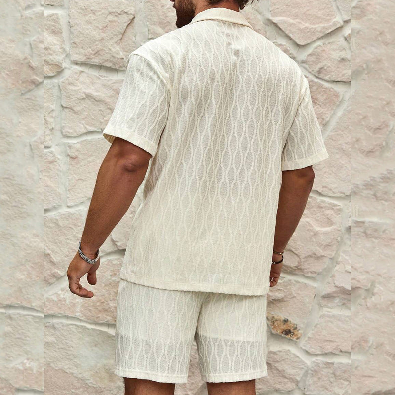 Stilrent Lounge-set för Herr – T-shirt & Shorts i Bomullsblandning