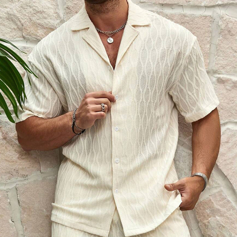 Stilrent Lounge-set för Herr – T-shirt & Shorts i Bomullsblandning