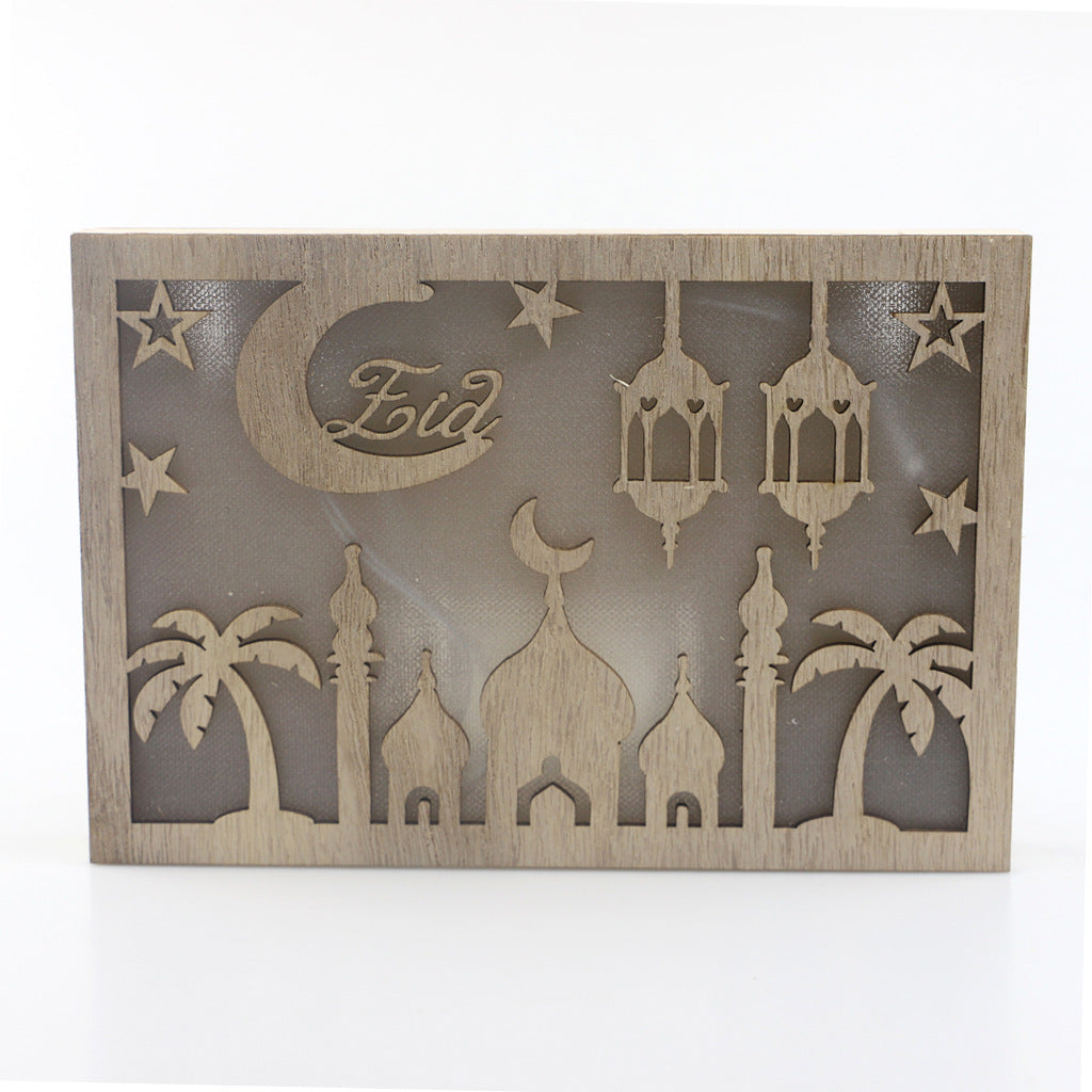 Trä Eid Mubarak Ramadan dekoration