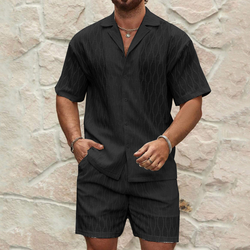 Stilrent Lounge-set för Herr – T-shirt & Shorts i Bomullsblandning