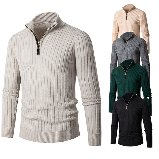 Herrtröja med Lång Ärmar och Halvpolo med halv Zip Design