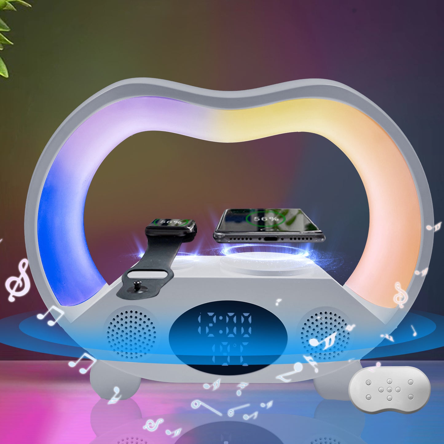 Intelligent LED bordslampa 2024 med mobil/Klocks laddare
