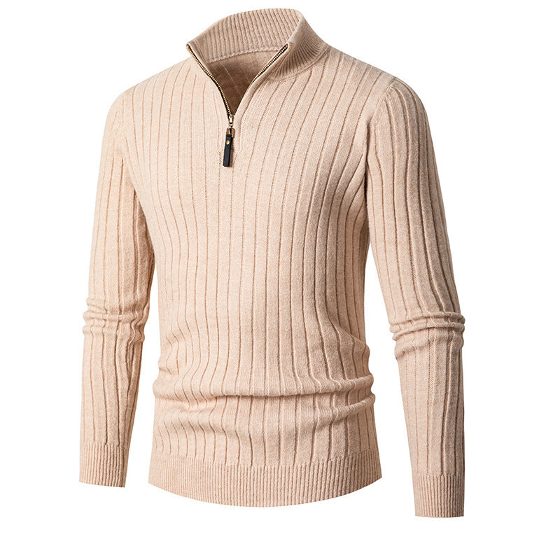Herrtröja med Lång Ärmar och Halvpolo med halv Zip Design