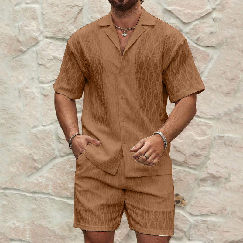 Stilrent Lounge-set för Herr – T-shirt & Shorts i Bomullsblandning
