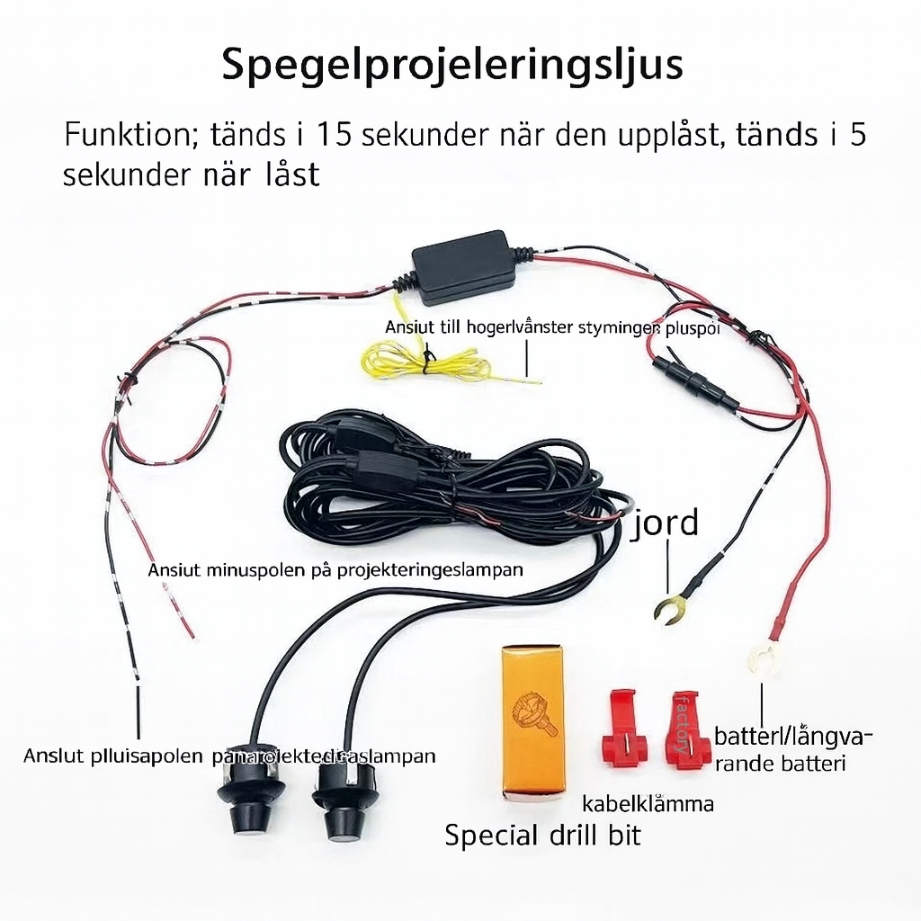 Änglavingelampa för speglar