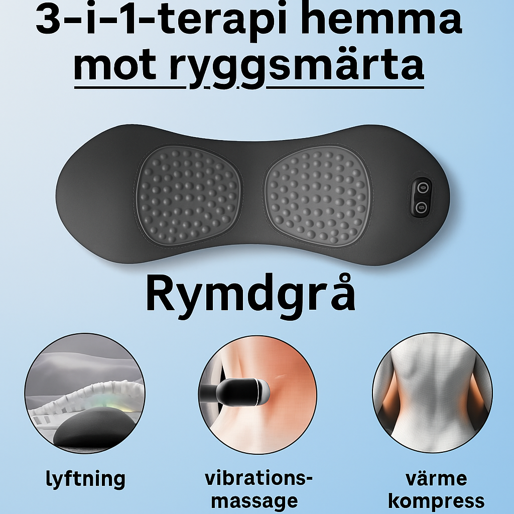 Ergonomisk ländryggskudde med värme och massage – Retrodesign