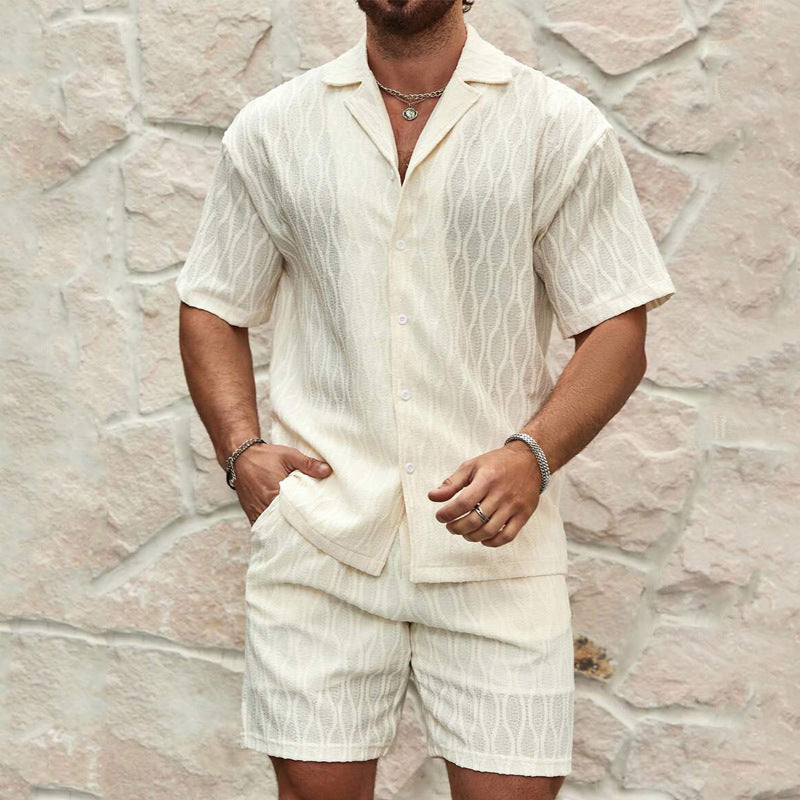 Stilrent Lounge-set för Herr – T-shirt & Shorts i Bomullsblandning