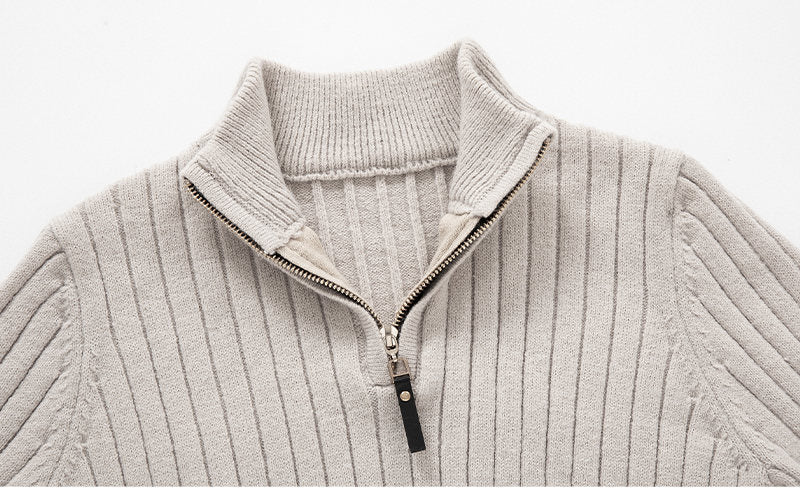 Herrtröja med Lång Ärmar och Halvpolo med halv Zip Design