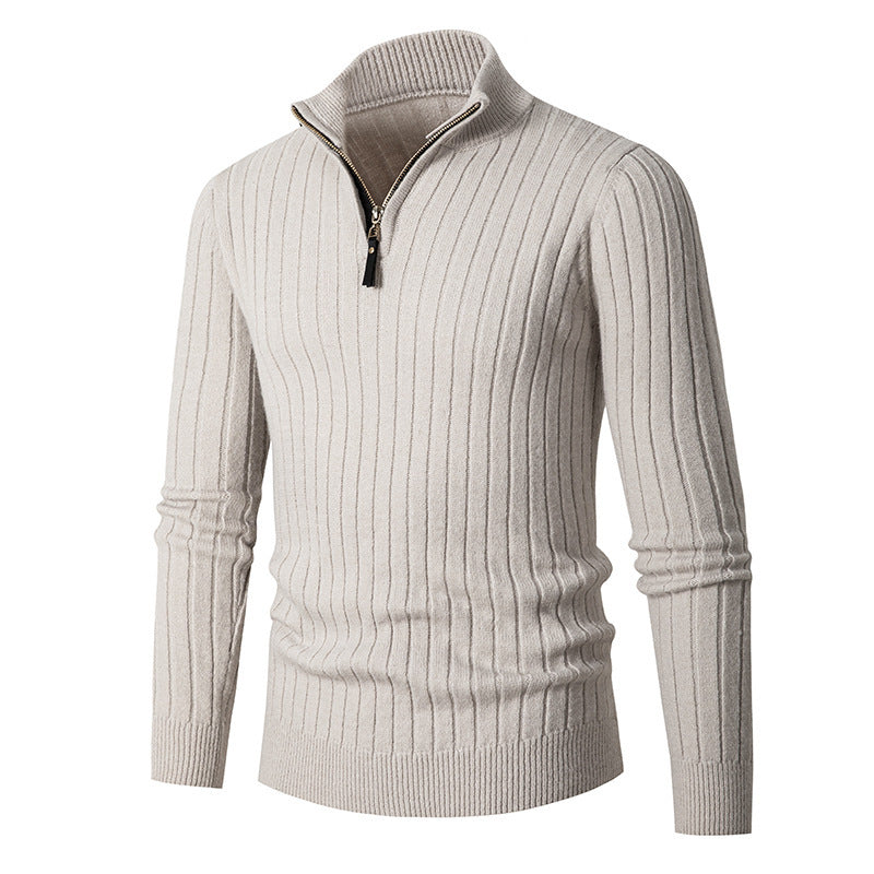 Herrtröja med Lång Ärmar och Halvpolo med halv Zip Design