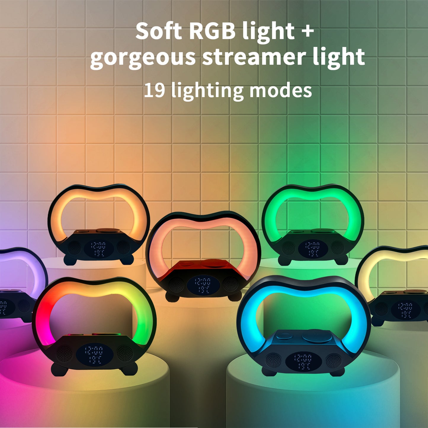 Intelligent LED bordslampa 2024 med mobil/Klocks laddare