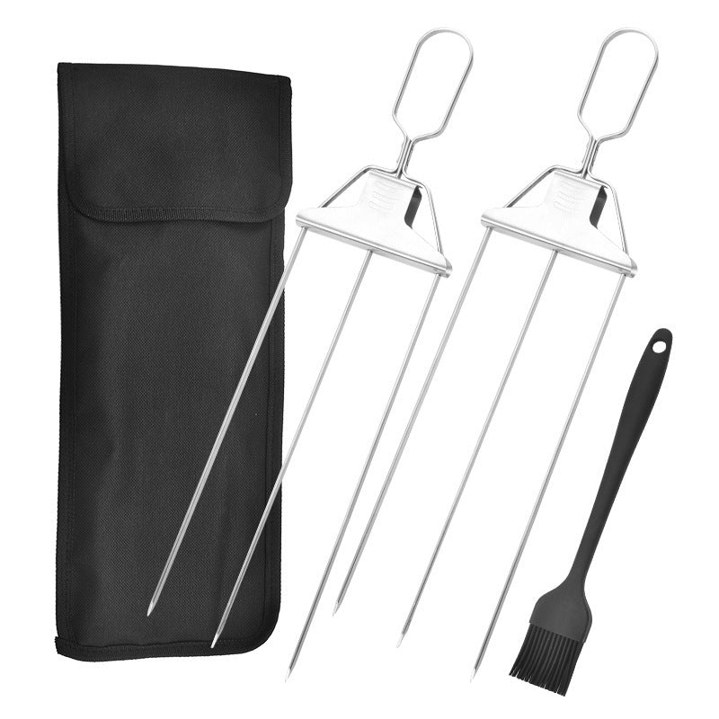 Rostfritt stål Grillgaffel för hushållsgrill Non-stick