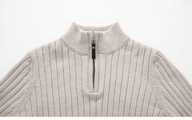 Herrtröja med Lång Ärmar och Halvpolo med halv Zip Design
