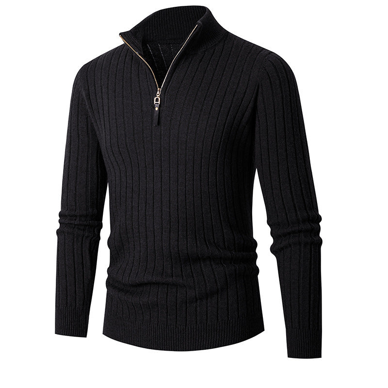 Herrtröja med Lång Ärmar och Halvpolo med halv Zip Design