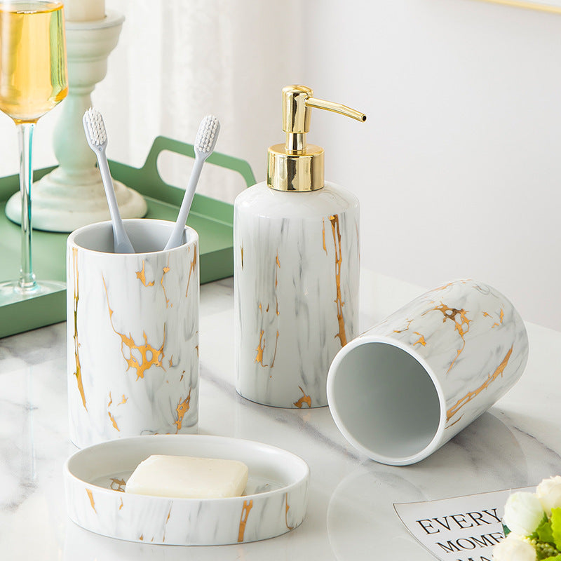 Eleganta marmor Badrumstvätt set Keramik