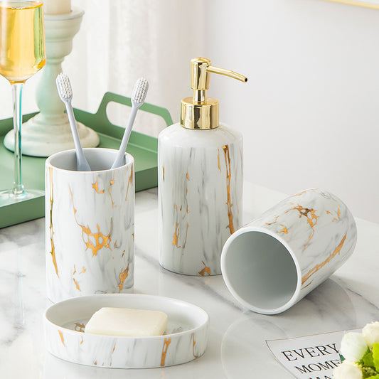 Eleganta marmor Badrumstvätt set Keramik