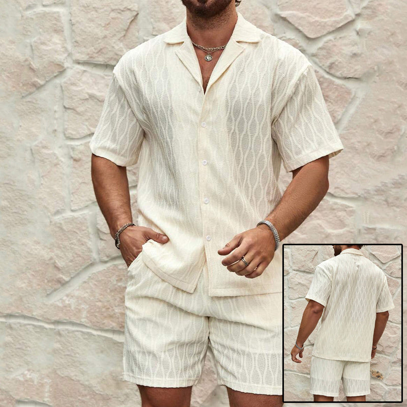Stilrent Lounge-set för Herr – T-shirt & Shorts i Bomullsblandning