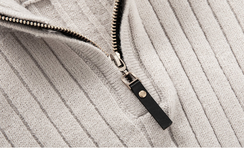 Herrtröja med Lång Ärmar och Halvpolo med halv Zip Design